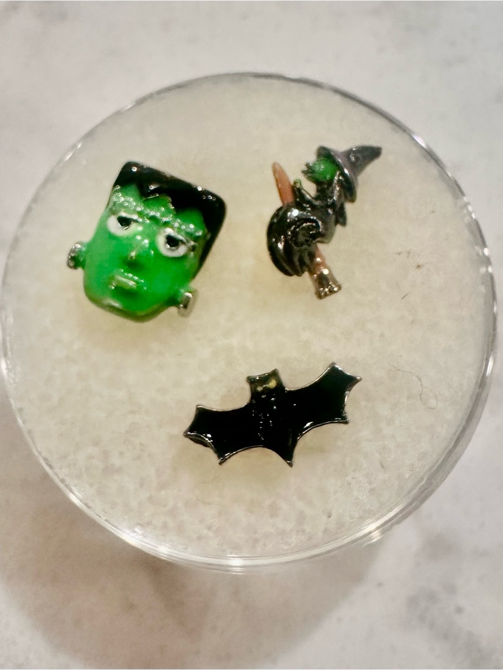 Origami Owl Halloween Enamel Charm Trio - Green & Black